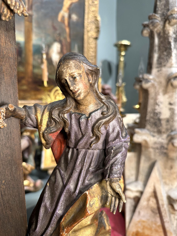 Grand Groupe De Crucifixion Baroque – XVIIIe