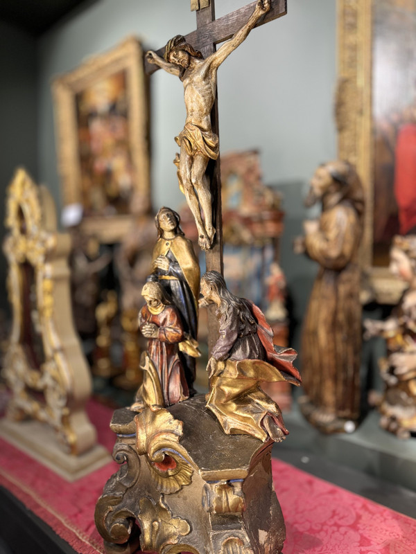Grand Groupe De Crucifixion Baroque – XVIIIe