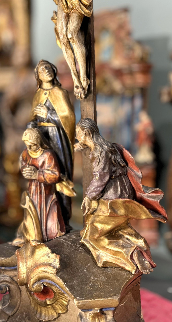 Grand Groupe De Crucifixion Baroque – XVIIIe