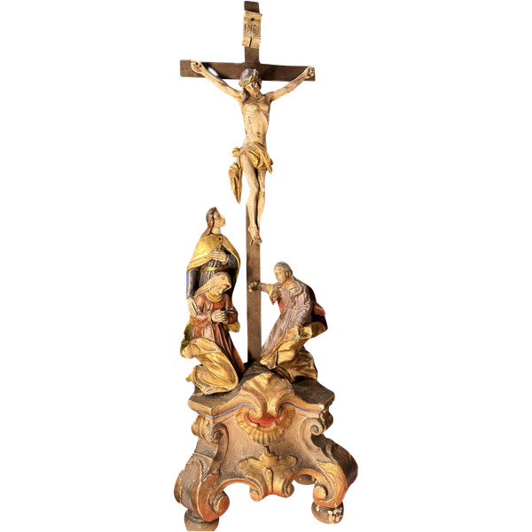 Grand Groupe De Crucifixion Baroque – XVIIIe
