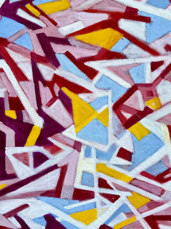 Andrée Simon (1896-1981), Composition Abstraite, Huile Sur Toile De 1978.