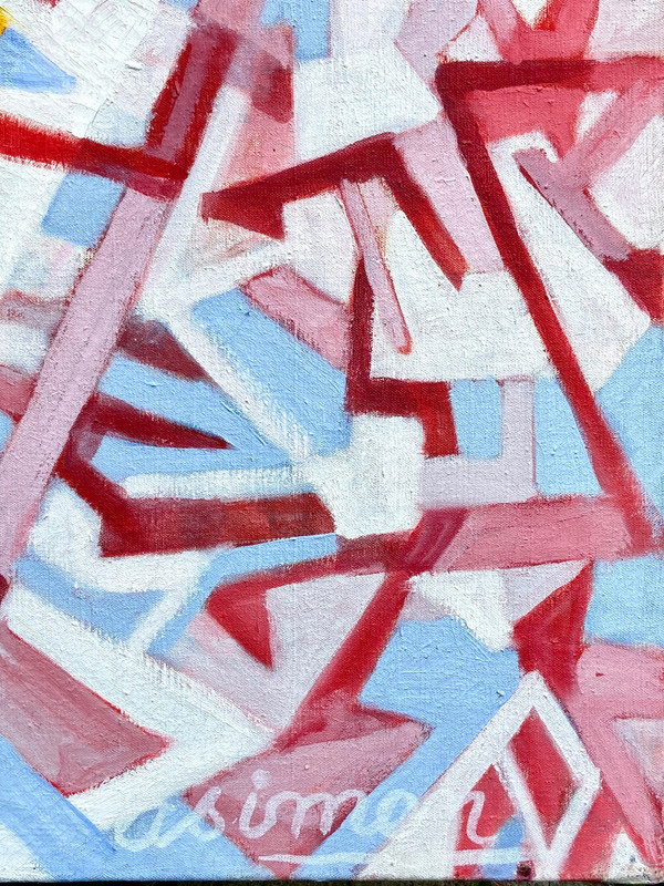 Andrée Simon (1896-1981), Composition Abstraite, Huile Sur Toile De 1978.