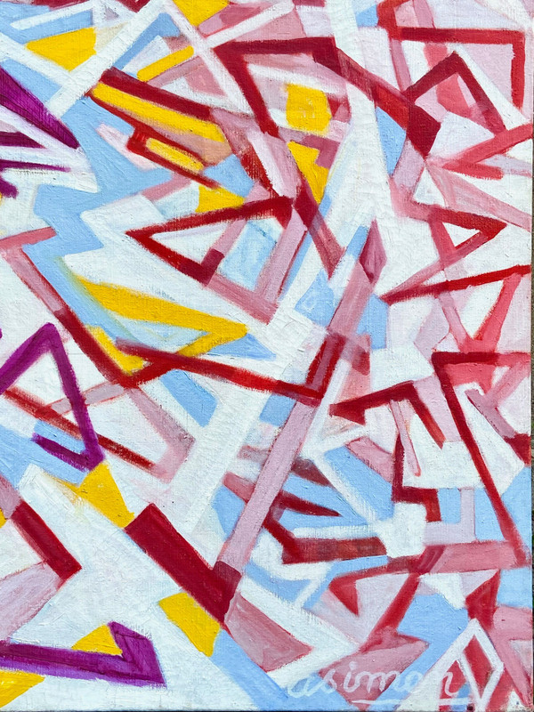 Andrée Simon (1896-1981), Composition Abstraite, Huile Sur Toile De 1978.
