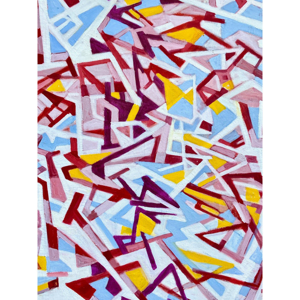 Andrée Simon (1896-1981), Composition Abstraite, Huile Sur Toile De 1978.