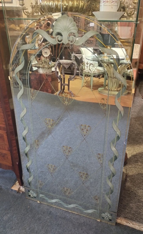 Miroir - Verre églomisé - V. 1940.