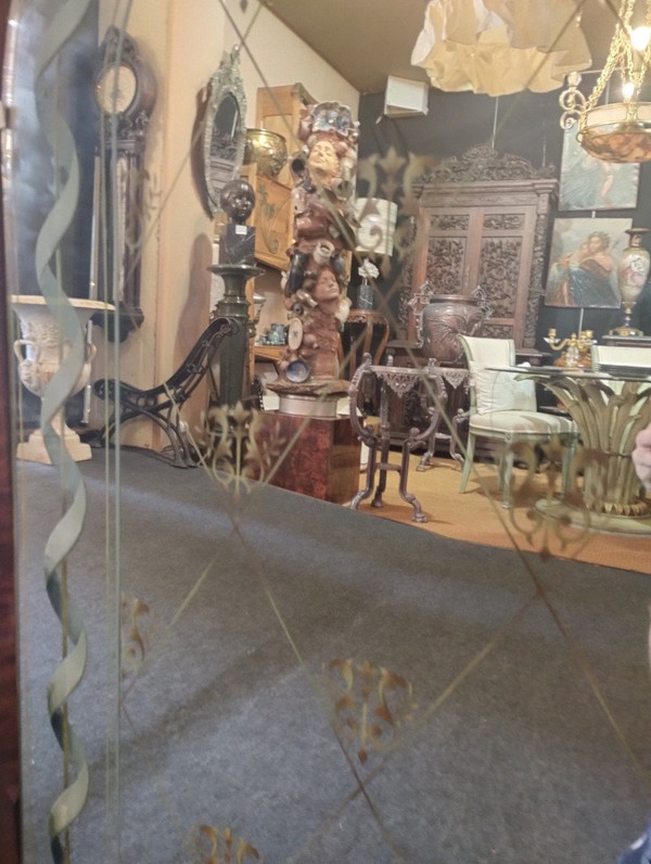 Miroir - Verre églomisé - V. 1940.