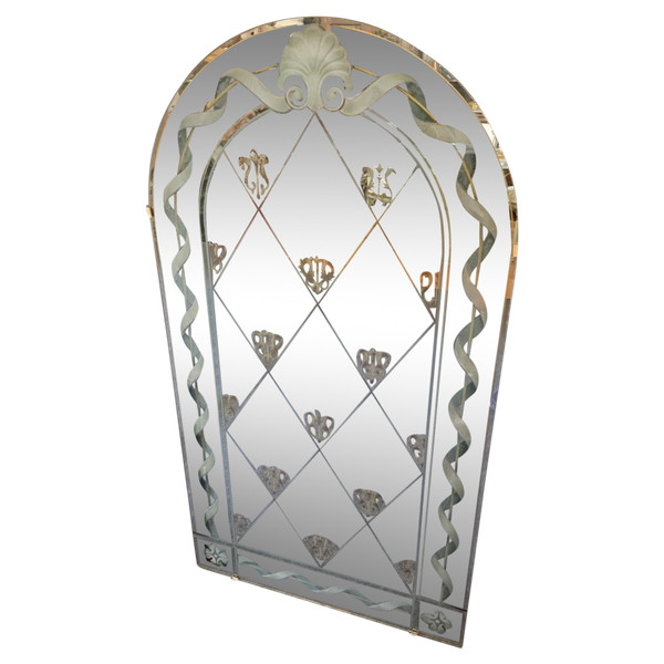 Miroir - Verre églomisé - V. 1940.