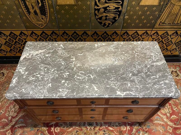Commode d’époque Louis XVI en noyer et merisier Restaurée 
