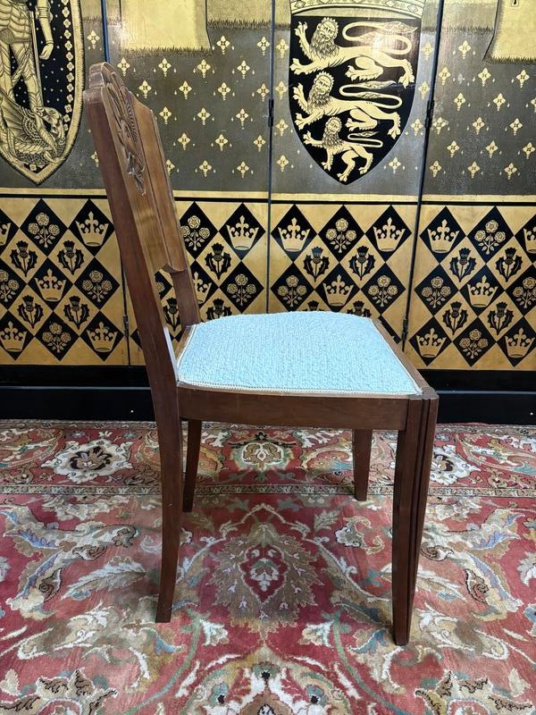 Set of 6 art deco walnut chairs