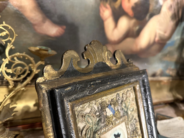 Frame with Four Relics and Representation of Saint John of Nepomuk - 18th Century