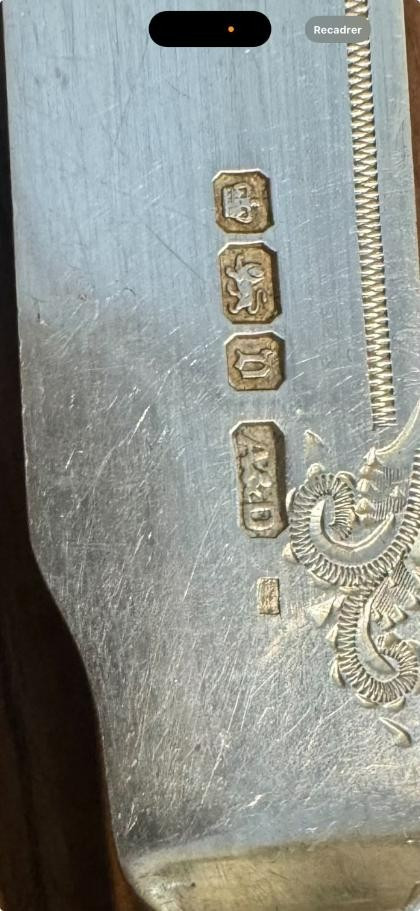 W. BATTY & SONS LTD MOTHER OF PEARL AND SILVER CUTTLE SET