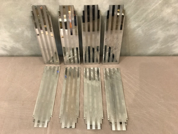 Paire De Plaques De Propreté En Miroir Faceté – Vintage – Déco Salle De Bain