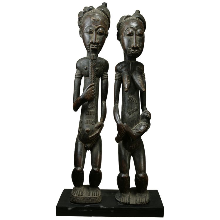 Couple of Baule statues, Ivory Coast.
