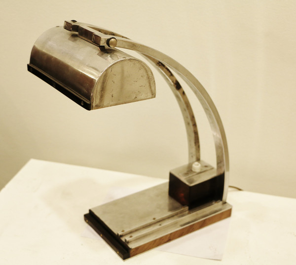 Lampada da tavolo Art Déco degli anni '30 nello spirito di Le Chevallier e Koechlin
