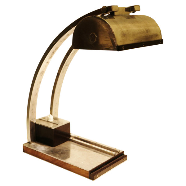 Lampada da tavolo Art Déco degli anni '30 nello spirito di Le Chevallier e Koechlin