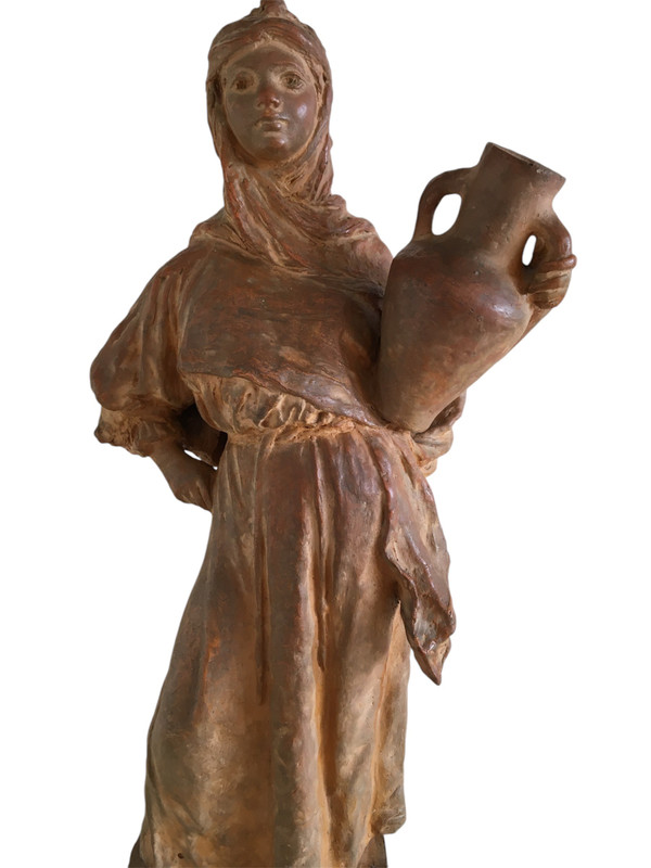 Scultura in terracotta, Donna orientalista, di Léon Fouquet