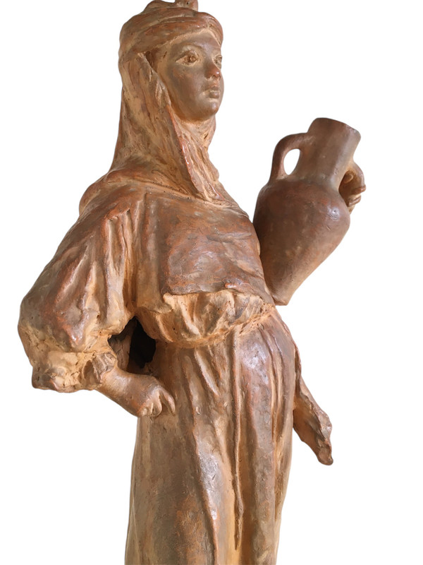 Scultura in terracotta, Donna orientalista, di Léon Fouquet