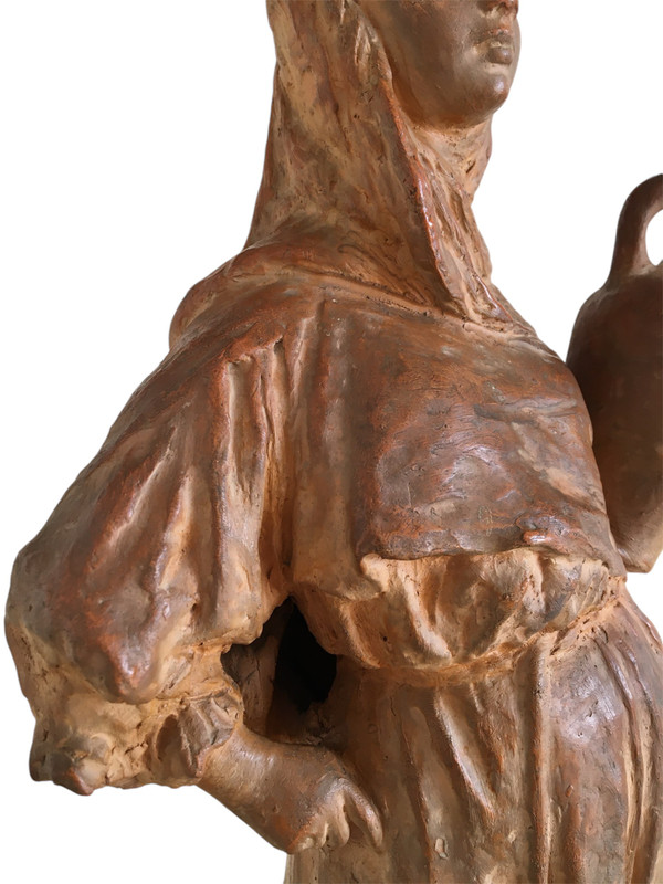 Scultura in terracotta, Donna orientalista, di Léon Fouquet