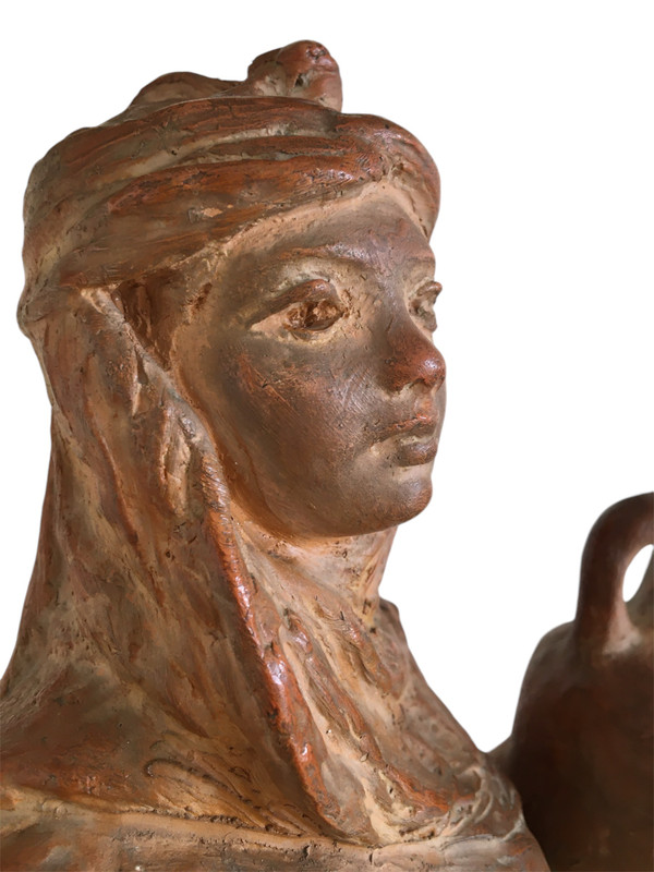 Scultura in terracotta, Donna orientalista, di Léon Fouquet