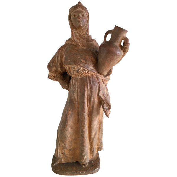 Scultura in terracotta, Donna orientalista, di Léon Fouquet