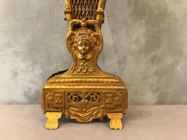 Pare feu de cheminée en bronze d'époque 19 ème en éventail