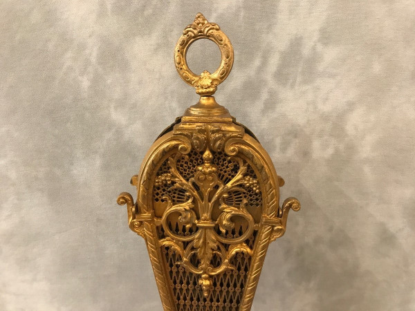 Pare feu de cheminée en bronze d'époque 19 ème en éventail