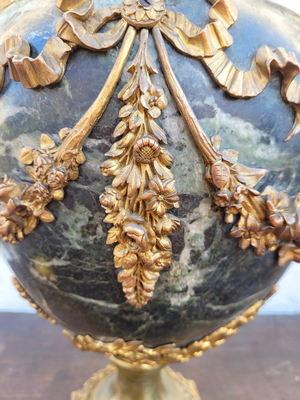 Coppia di grandi cassette in bronzo e marmo, Napoleone III, XIX secolo