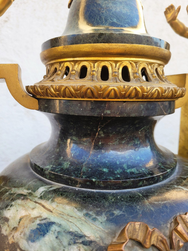 Coppia di grandi cassette in bronzo e marmo, Napoleone III, XIX secolo