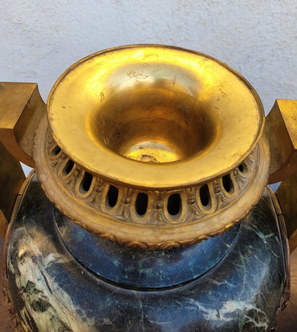Coppia di grandi cassette in bronzo e marmo, Napoleone III, XIX secolo