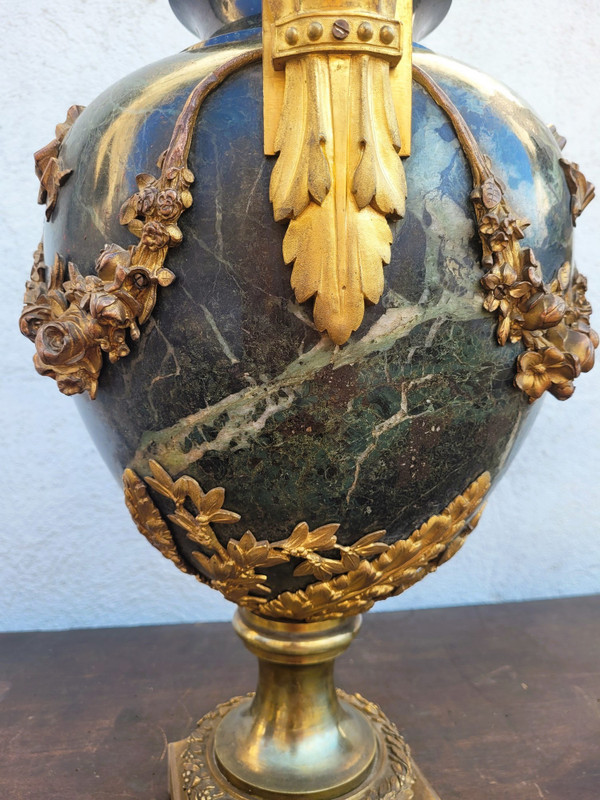 Coppia di grandi cassette in bronzo e marmo, Napoleone III, XIX secolo