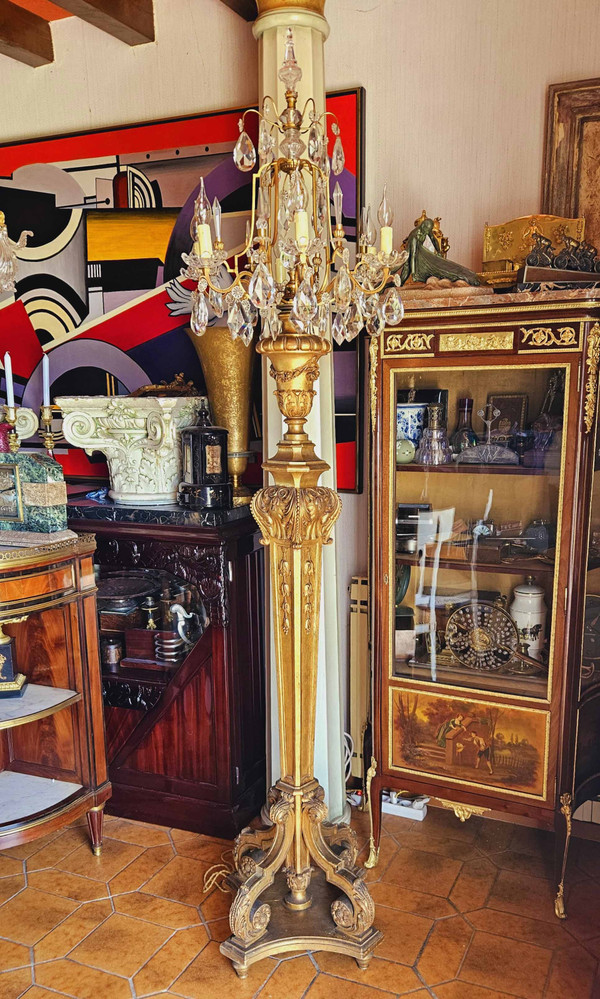 Large St Louis XIV 6-Light Torchere 213 cm high