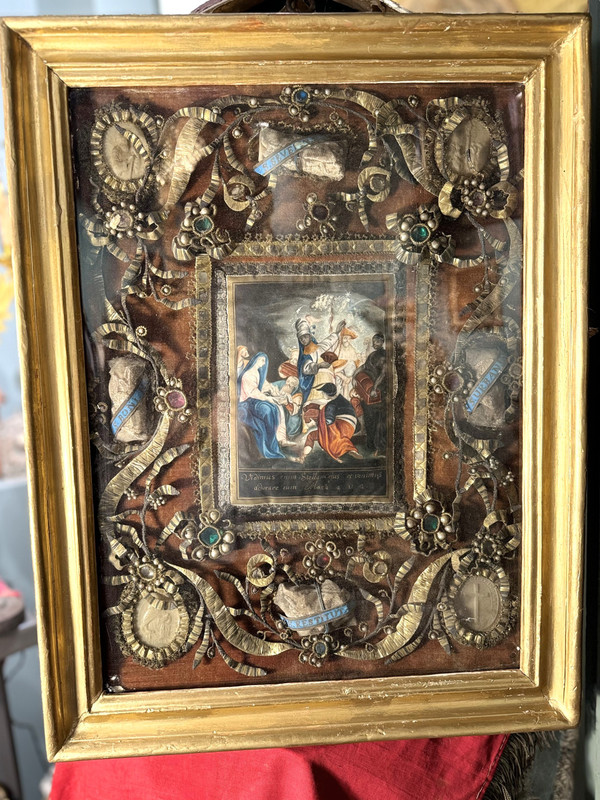 Important Reliquary With Four Relics And Agnus Dei - 18th century