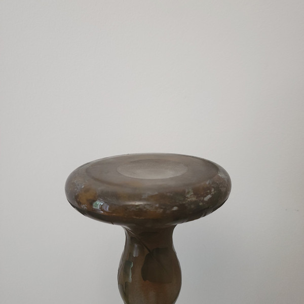 Vase DAUM émaillé à décor de cardamines des près et Lierre vers 1910