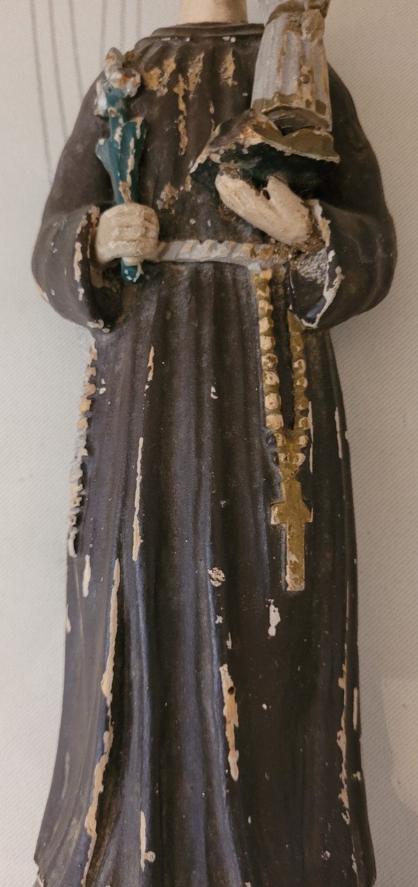 Sant'Antonio da Padova scultura in legno arte popolare fine XIX secolo