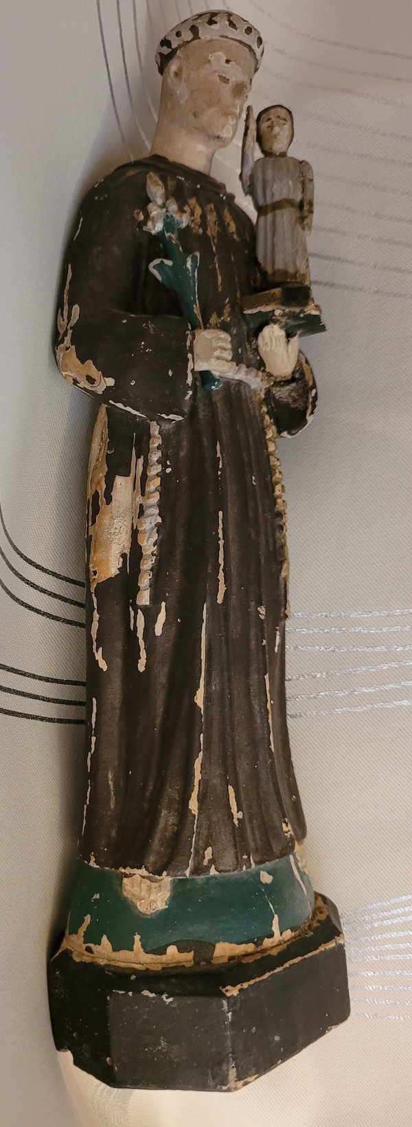 Sant'Antonio da Padova scultura in legno arte popolare fine XIX secolo