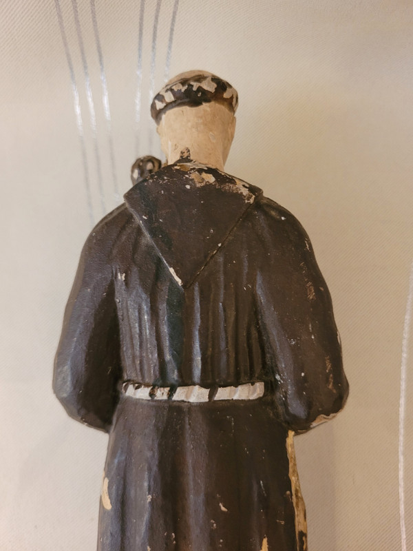 Sant'Antonio da Padova scultura in legno arte popolare fine XIX secolo