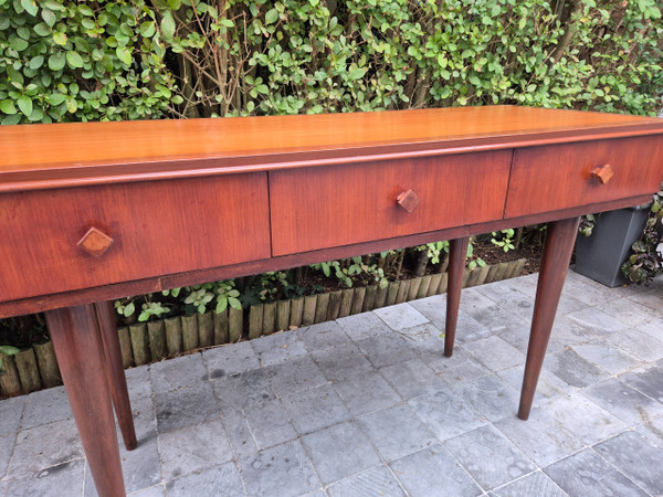 Konsole aus exotischem Holz um 1960