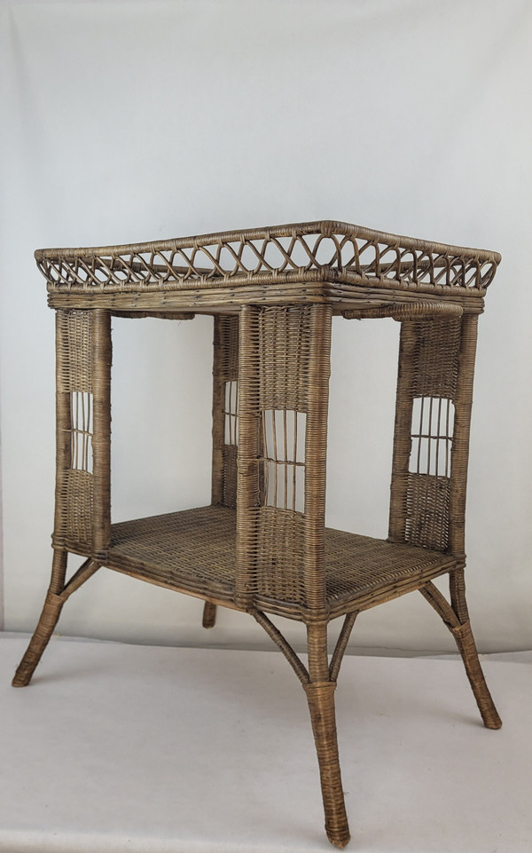 Credenza in vimini e rattan del 1900 circa.