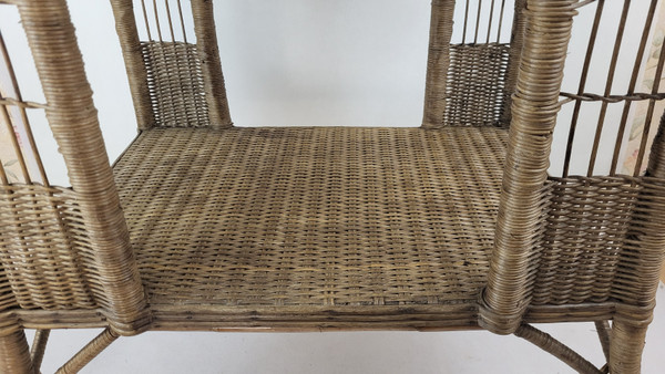 Credenza in vimini e rattan del 1900 circa.