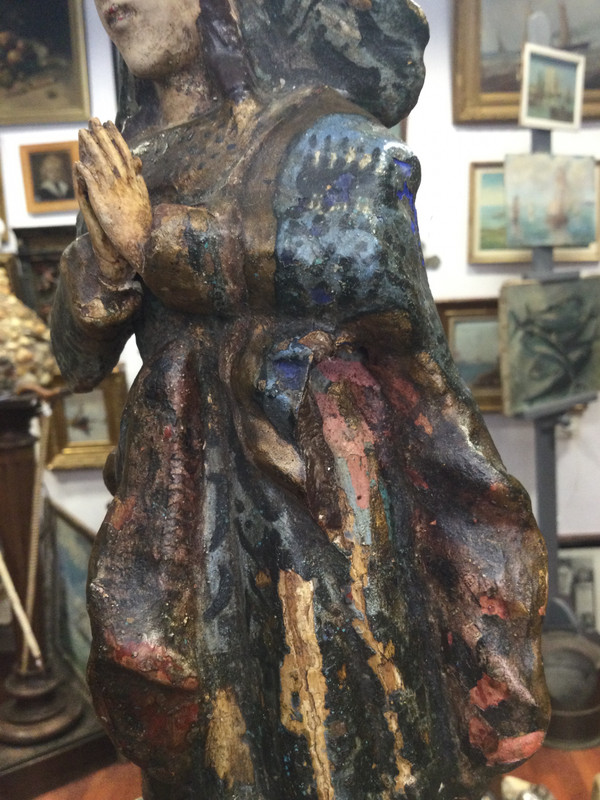 Madonna aus polychromem Holz XVII.