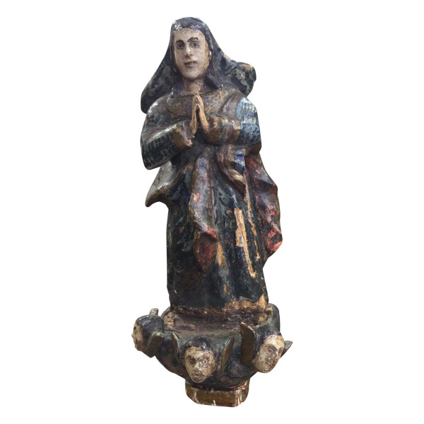 Madonna aus polychromem Holz XVII.