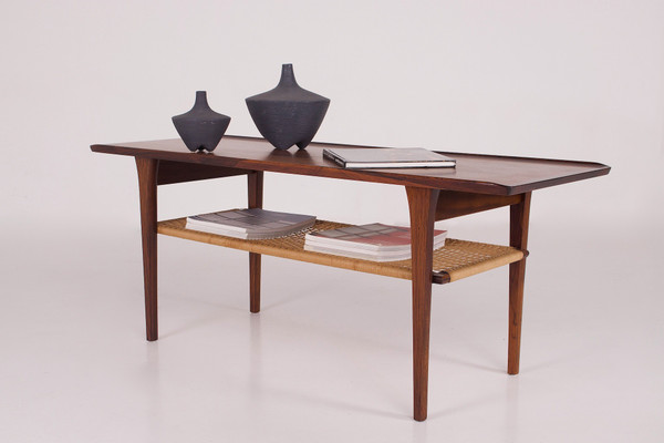 Table basse danoise en palissandre Møbelintarsia .
