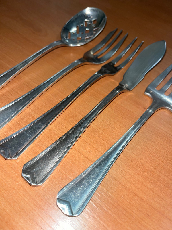 Christofle Chevron Art Deco hors d'oeuvres set