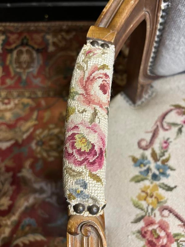 Pair of Louis XV armchairs in tapestry
