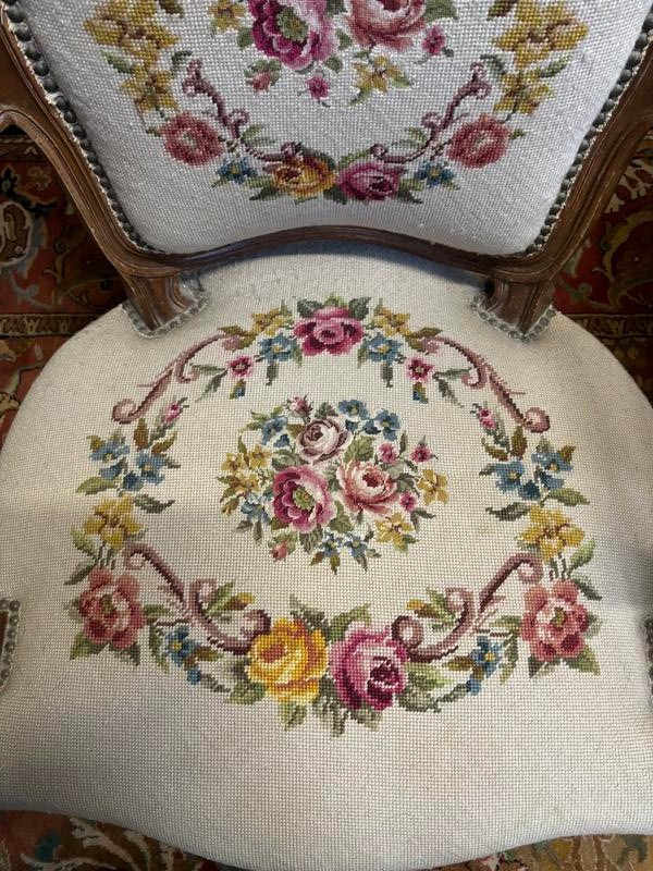 Pair of Louis XV armchairs in tapestry