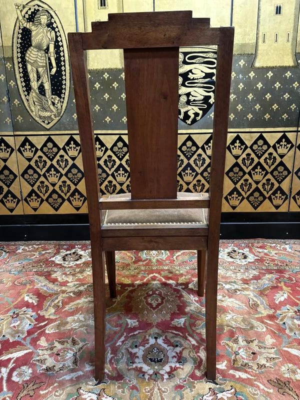 7 art deco walnut chairs