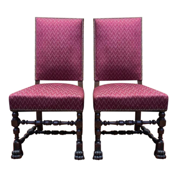 Pair of Haute Époque Renaissance - Louis XIII style chairs