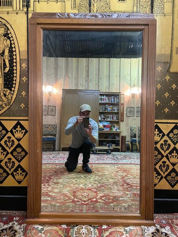 Miroir époque Art Déco en noyer 