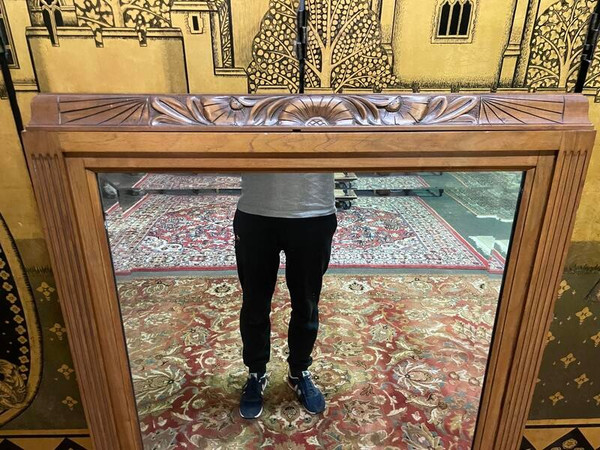 Miroir époque Art Déco en noyer 