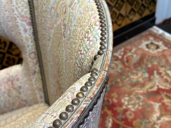 Fauteuil - Bergère à oreilles de style Louis XVI